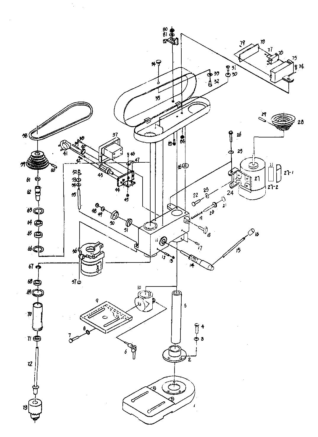 Деталировка на сверлильный станок WATT WSB-401 (18.350.050.00) Деталировка на сверлильный станок WATT WSB-401 (18.350.050.00)